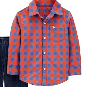 *NWT* Carter's button up gingham shirt